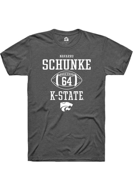 Navarro Schunke Dark Grey K-State Wildcats NIL Sport Icon Short Sleeve T Shirt