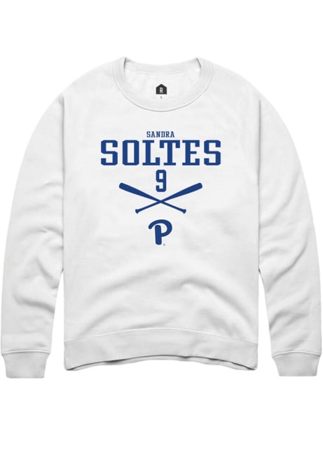 Sandra Soltes Rally Mens White Pitt Panthers NIL Sport Icon Crew Sweatshirt