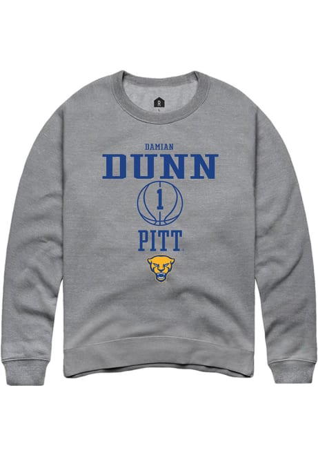 Damian Dunn Rally Mens Graphite Pitt Panthers NIL Sport Icon Crew Sweatshirt