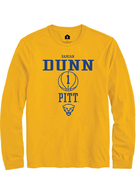 Damian Dunn Rally Mens Gold Pitt Panthers NIL Sport Icon Tee