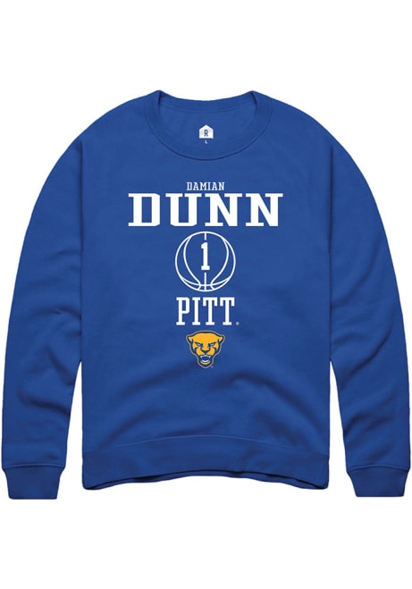 Damian Dunn Rally Mens Blue Pitt Panthers NIL Sport Icon Crew Sweatshirt