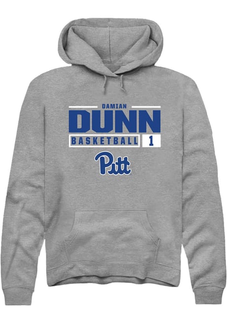 Damian Dunn Rally Mens Graphite Pitt Panthers NIL Stacked Box Hooded Sweatshirt