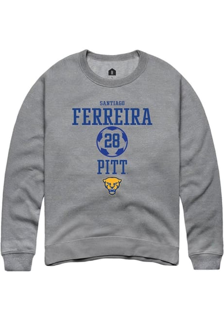 Santiago Ferreira Rally Mens Graphite Pitt Panthers NIL Sport Icon Crew Sweatshirt