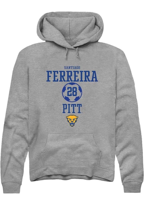 Santiago Ferreira Rally Mens Graphite Pitt Panthers NIL Sport Icon Hooded Sweatshirt