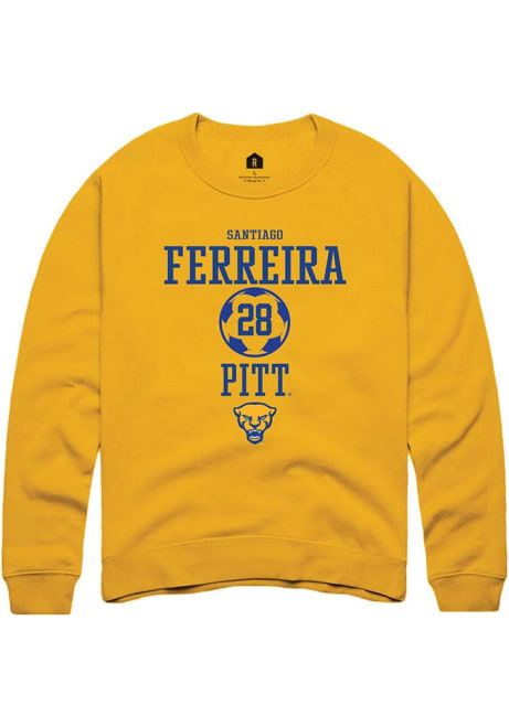 Santiago Ferreira Rally Mens Gold Pitt Panthers NIL Sport Icon Crew Sweatshirt