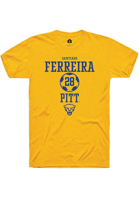 Santiago Ferreira Gold Pitt Panthers NIL Sport Icon Short Sleeve T Shirt