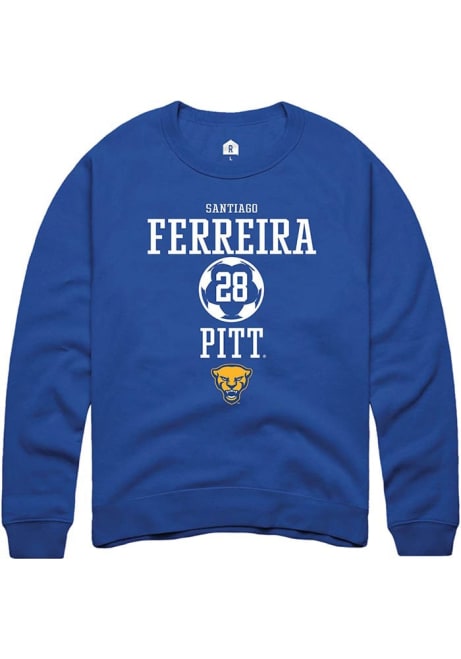 Santiago Ferreira Rally Mens Blue Pitt Panthers NIL Sport Icon Crew Sweatshirt