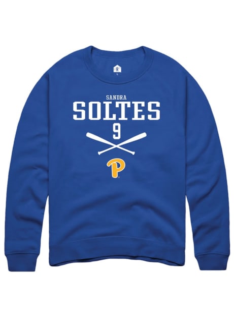 Sandra Soltes Rally Mens Blue Pitt Panthers NIL Sport Icon Crew Sweatshirt