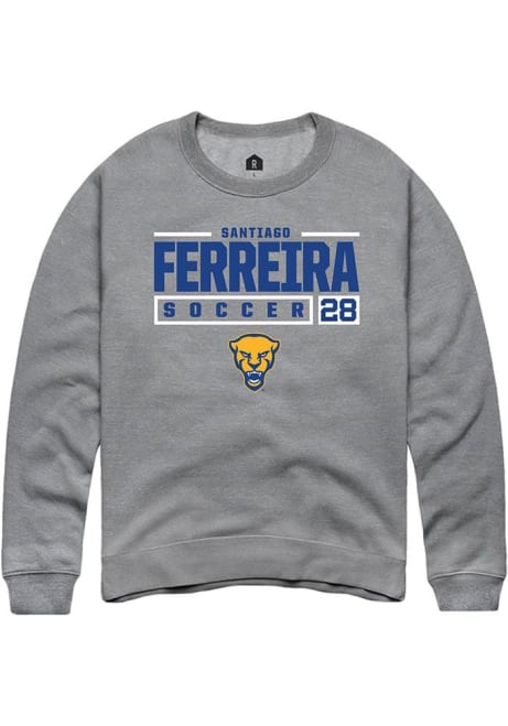 Santiago Ferreira Rally Mens Graphite Pitt Panthers NIL Stacked Box Crew Sweatshirt