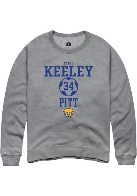 Rylee Keeley Rally Mens Graphite Pitt Panthers NIL Sport Icon Crew Sweatshirt