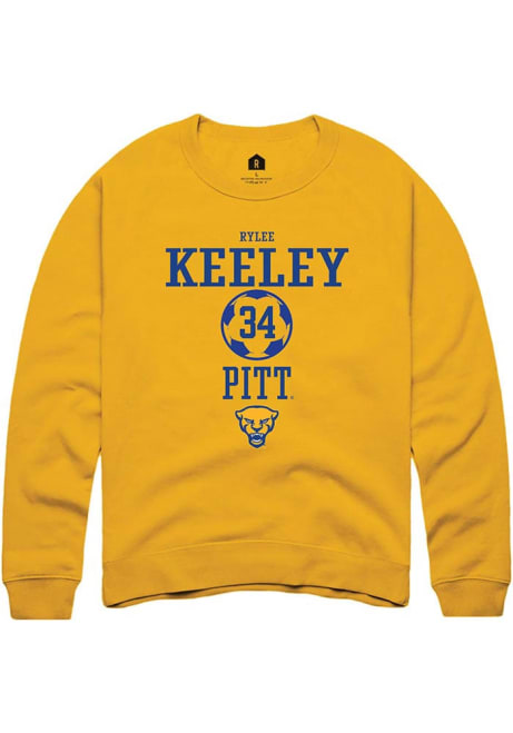 Rylee Keeley Rally Mens Gold Pitt Panthers NIL Sport Icon Crew Sweatshirt