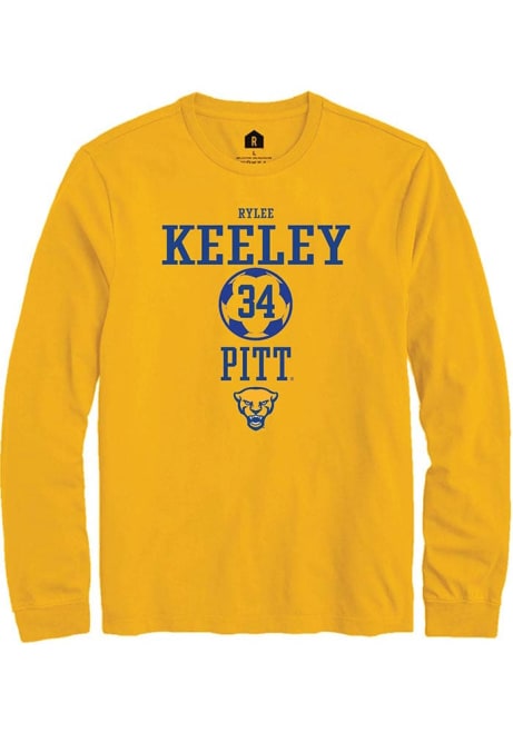 Rylee Keeley Rally Mens Gold Pitt Panthers NIL Sport Icon Tee