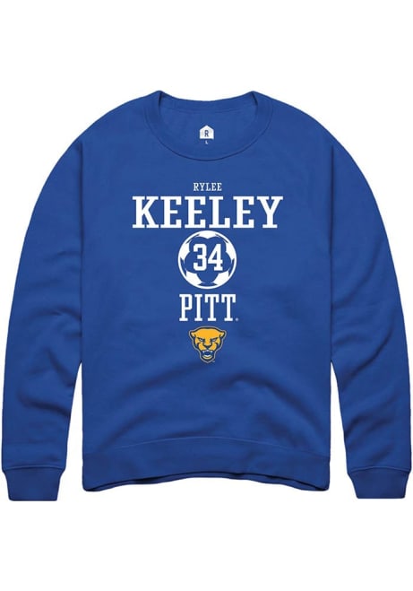 Rylee Keeley Rally Mens Blue Pitt Panthers NIL Sport Icon Crew Sweatshirt