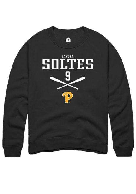 Sandra Soltes Rally Mens Black Pitt Panthers NIL Sport Icon Crew Sweatshirt