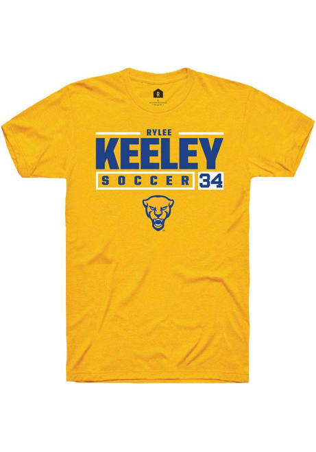 Rylee Keeley Gold Pitt Panthers NIL Stacked Box Short Sleeve T Shirt