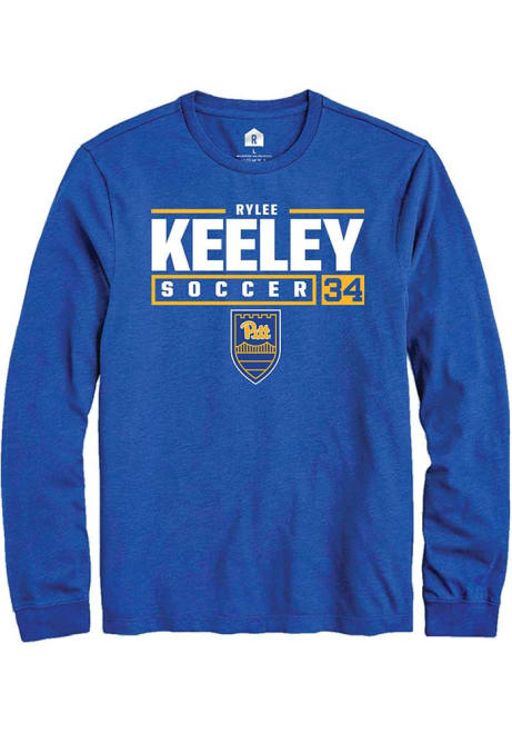 Rylee Keeley Rally Mens Blue Pitt Panthers NIL Stacked Box Tee