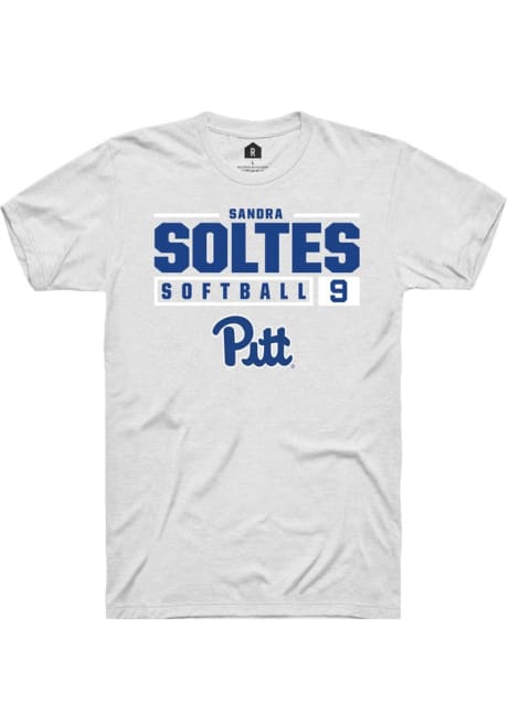 Sandra Soltes White Pitt Panthers NIL Stacked Box Short Sleeve T Shirt