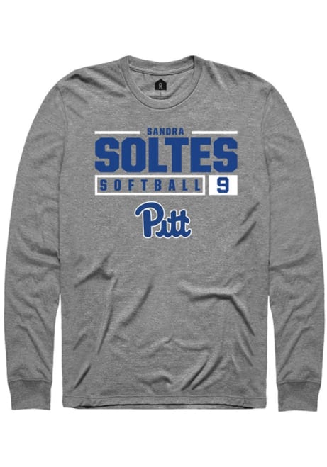 Sandra Soltes Rally Mens Graphite Pitt Panthers NIL Stacked Box Tee