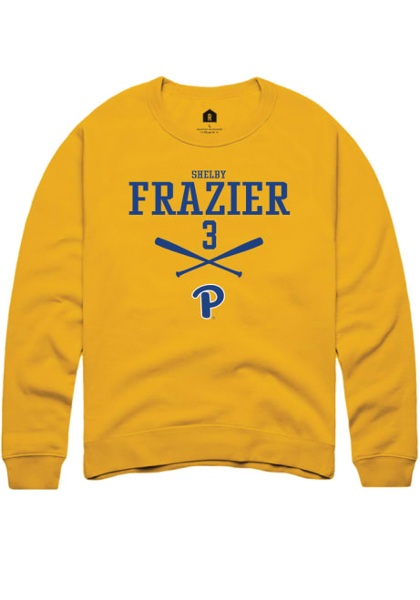 Shelby Frazier Rally Mens Gold Pitt Panthers NIL Sport Icon Crew Sweatshirt