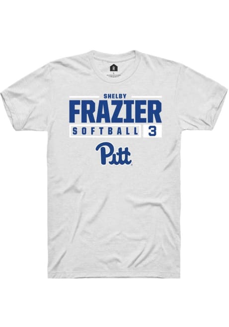 Shelby Frazier White Pitt Panthers NIL Stacked Box Short Sleeve T Shirt