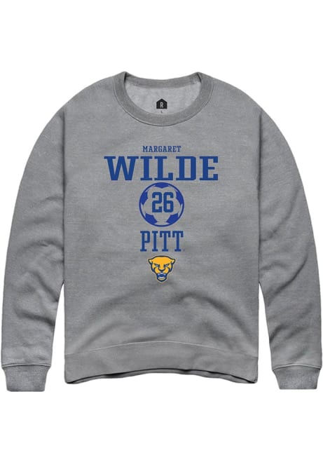 Margaret Wilde Rally Mens Graphite Pitt Panthers NIL Sport Icon Crew Sweatshirt