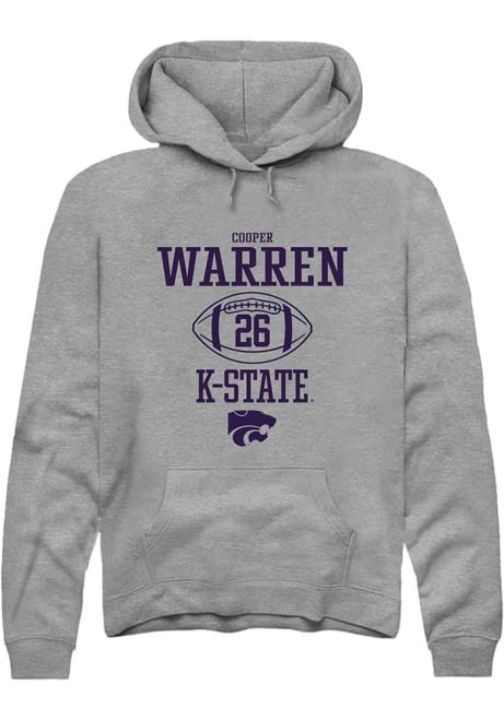 Cooper Warren Rally Mens Graphite K-State Wildcats NIL Sport Icon Hooded Sweatshirt