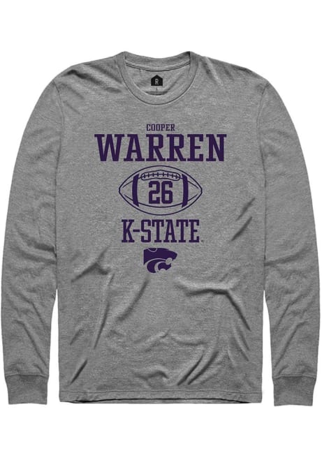 Cooper Warren Rally Mens Graphite K-State Wildcats NIL Sport Icon Tee