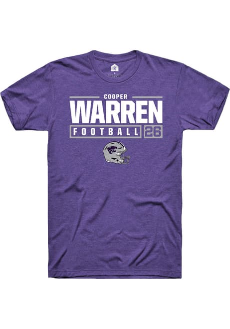 Cooper Warren Purple K-State Wildcats NIL Stacked Box Short Sleeve T Shirt