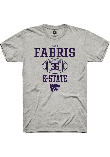 Jack Fabris Ash K-State Wildcats NIL Sport Icon Short Sleeve T Shirt