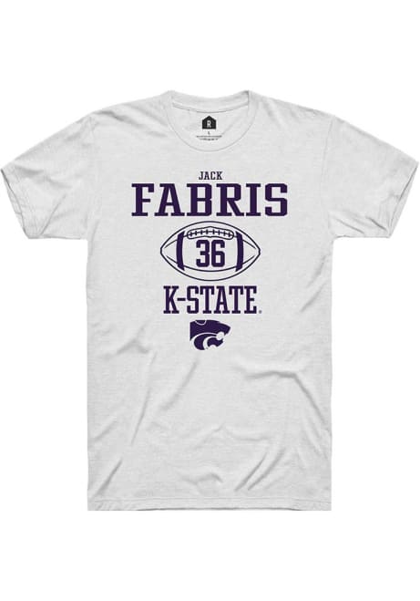 Jack Fabris White K-State Wildcats NIL Sport Icon Short Sleeve T Shirt