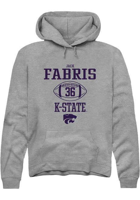 Jack Fabris Rally Mens Graphite K-State Wildcats NIL Sport Icon Hooded Sweatshirt