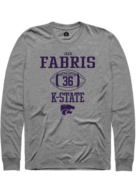 Jack Fabris Rally Mens Graphite K-State Wildcats NIL Sport Icon Tee