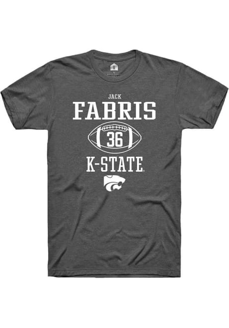 Jack Fabris Dark Grey K-State Wildcats NIL Sport Icon Short Sleeve T Shirt