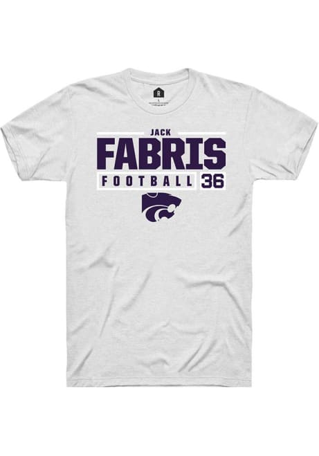 Jack Fabris White K-State Wildcats NIL Stacked Box Short Sleeve T Shirt