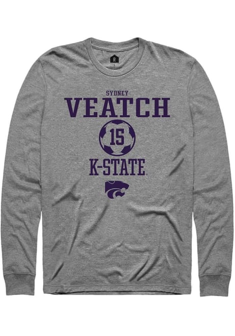 Sydney Veatch Rally Mens Graphite K-State Wildcats NIL Sport Icon Tee