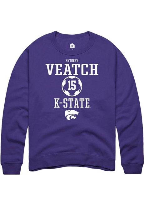 Sydney Veatch Rally Mens Purple K-State Wildcats NIL Sport Icon Crew Sweatshirt