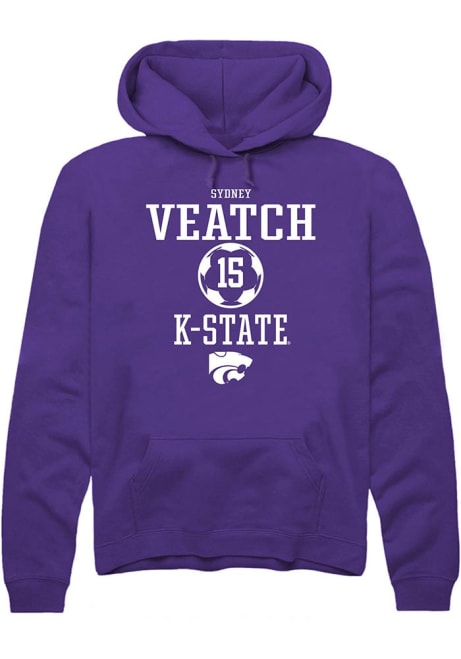 Sydney Veatch Rally Mens Purple K-State Wildcats NIL Sport Icon Hooded Sweatshirt