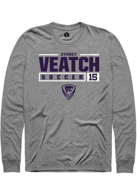 Sydney Veatch Rally Mens Graphite K-State Wildcats NIL Stacked Box Tee