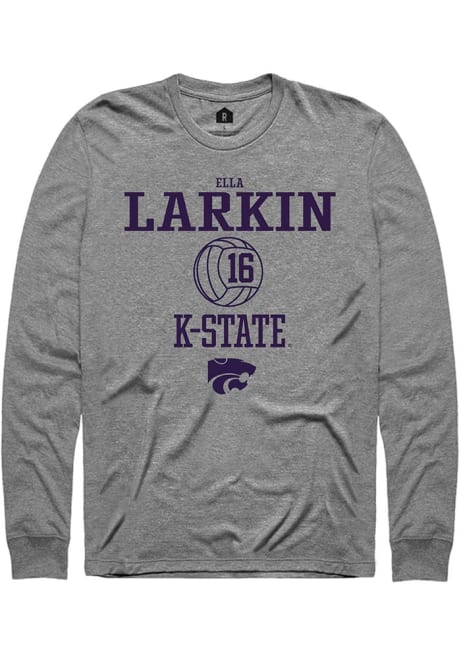 Ella  Larkin Rally Mens Graphite K-State Wildcats NIL Sport Icon Tee