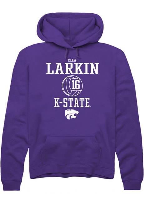 Ella  Larkin Rally Mens Purple K-State Wildcats NIL Sport Icon Hooded Sweatshirt