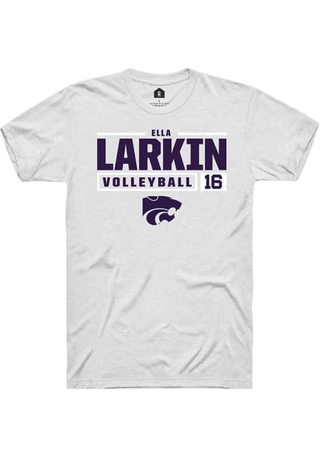 Ella  Larkin White K-State Wildcats NIL Stacked Box Short Sleeve T Shirt