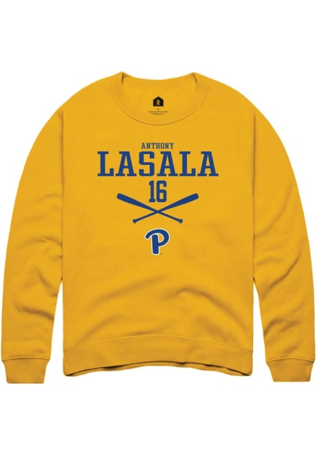 Anthony LaSala Rally Mens Gold Pitt Panthers NIL Sport Icon Crew Sweatshirt