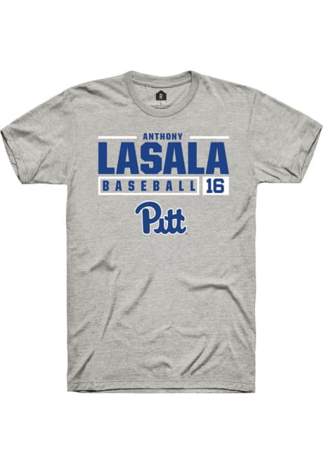 Anthony LaSala Ash Pitt Panthers NIL Stacked Box Short Sleeve T Shirt