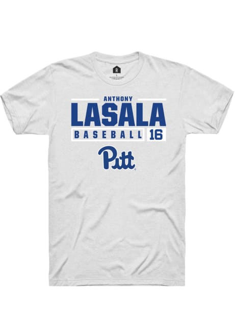 Anthony LaSala White Pitt Panthers NIL Stacked Box Short Sleeve T Shirt