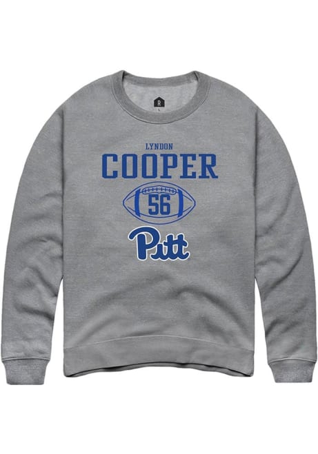 Lyndon Cooper Rally Mens Graphite Pitt Panthers NIL Sport Icon Crew Sweatshirt