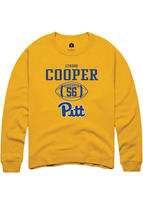 Lyndon Cooper Rally Mens Gold Pitt Panthers NIL Sport Icon Crew Sweatshirt