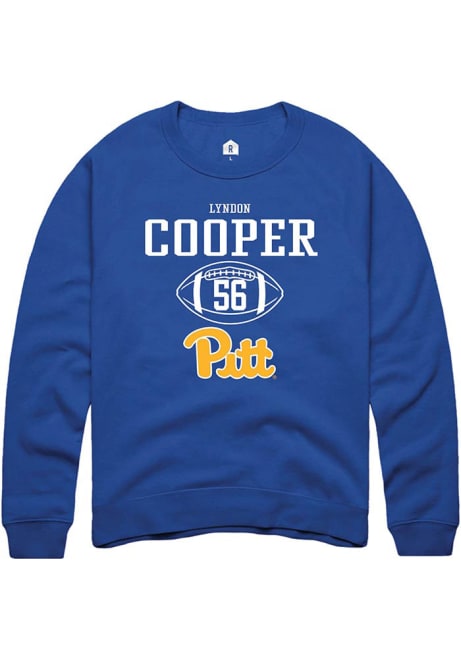 Lyndon Cooper Rally Mens Blue Pitt Panthers NIL Sport Icon Crew Sweatshirt