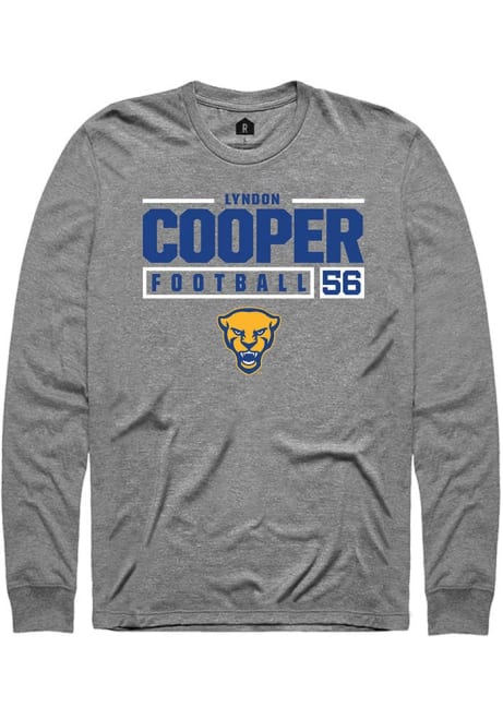 Lyndon Cooper Rally Mens Graphite Pitt Panthers NIL Stacked Box Tee