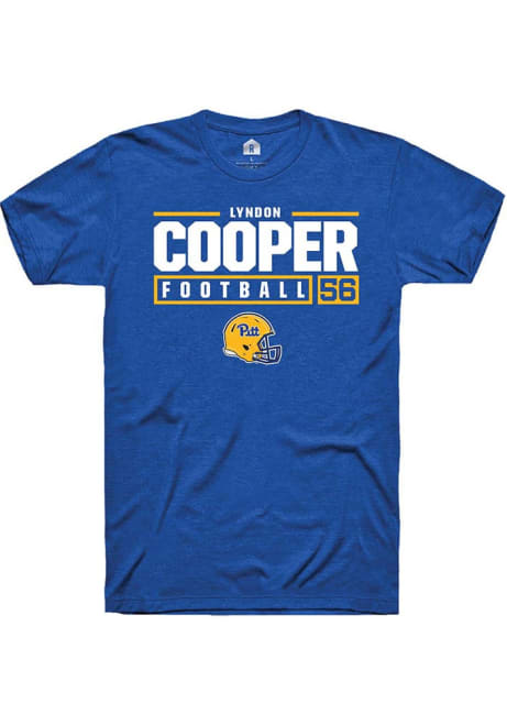 Lyndon Cooper Blue Pitt Panthers NIL Stacked Box Short Sleeve T Shirt