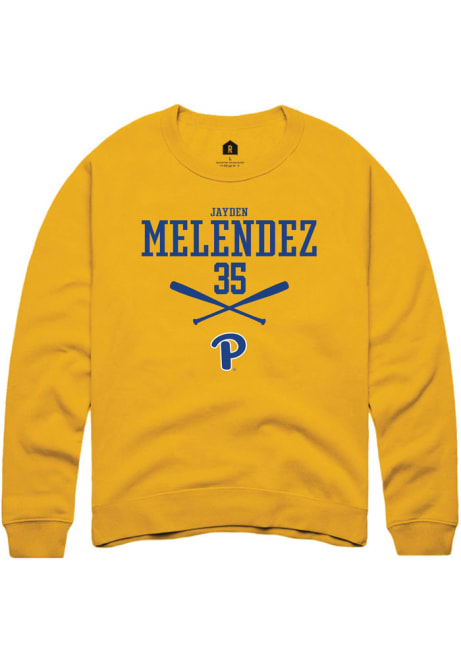 Jayden Melendez Rally Mens Gold Pitt Panthers NIL Sport Icon Crew Sweatshirt